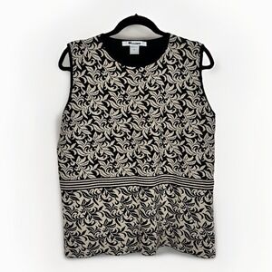 Vintage Nygard  Women's‎ 1X Pullover Sleeveless Sweater Black & Gold